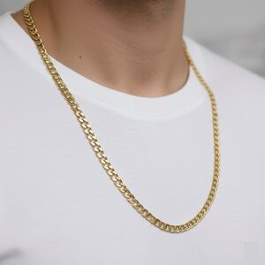 NWOT Men’s Gold Tone Curb Chain Necklace - 21.5"